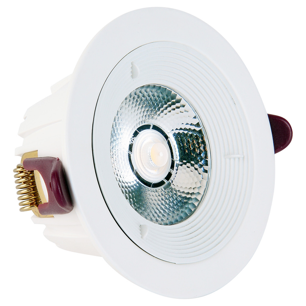 BES LED LED Downlight Lonar - Inbouw Rond 7W - Dimbaar - Natuurlijk 4000K - Mat Wit Aluminium Ã˜98mm