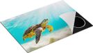 Chefcare Inductie Beschermer Schildpad Zwemt in de Helder Blauwe Zee - 75x50 cm - Inductie Mat