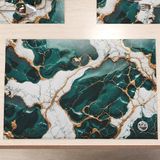 MarbLELIZED - Amerikaanse placemats, wasbaar, stoffen placemats met marmereffect, set van 6 (30 x 45 cm) - elegant, ideaal voor ontbijt, lunch en diner, cadeau-idee, 100% Made in Italy