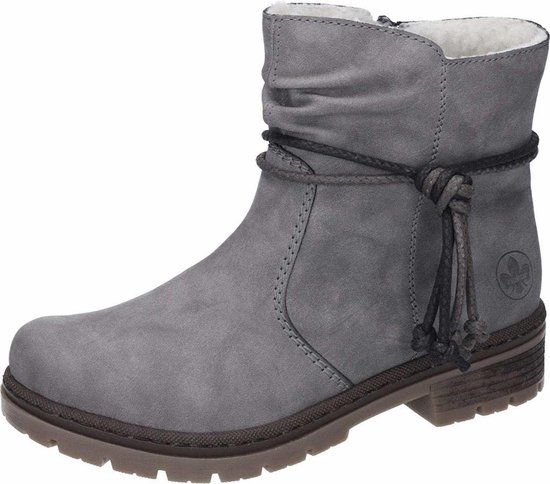 Rieker Dames Enkellaarzen Y7463 - Grijs - Maat 37