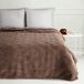Couverture en flanelle douce Caro marron 150x200cm