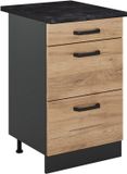 Vicco Keukenonderkast R-Line, Goudkleurig Eiken/Antraciet, 50 cm