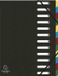 Exacompta 6x Sorteermap HARMONIKA® met uitrekbare rug en uitgesneden vensters - 12 indelingen - Zwart - 55121E