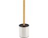 Tendance Badkamer toiletborstel met houder 103 series - wit - 10 x 37 cm - metaal/bamboe hout