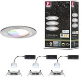 Paulmann LED-inbouwlamp Nova Coin IP44 rond 78 mm RGBW+ 3x6W 3x500lm 230V Staal geborsteld Aluminium