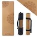 Mandala Tapis de yoga - Liège naturel - Antidérapant - 183 x 61 cm - 4 mm d'épaisseur - Sac de transport