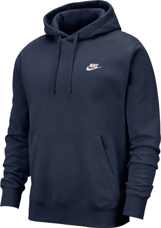 Nike Nsw Club Hoodie Po Bb Heren Sporttrui - Midnight Navy/Midnight Navy/(White) - Maat XL