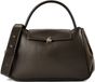 Coccinelle Leren handtas schoudertas Pansy Smooth Leather / Suede Leather Handbag Fango / Fango donkergroen