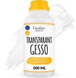 Creative Deco Professionele Transparante Gesso Acryl Primer | 500 ML