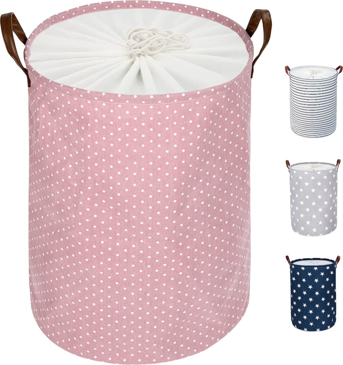 MAESON Wasmand met deksel - Opvouwbaar - Waterdicht - 72 L - Opbergmand - Roze