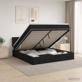 vidaXL Lit plateforme avec matelas et LED Noir 160 x 200 cm Tissu