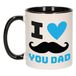 Bellatio Decorations Cadeau koffie/thee mok voor papa - zwart/blauw - liefde - keramiek - Vaderdag
