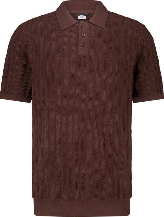AT B.V. T-shirt Kaj Heren M Gestreept Katoen Mud
