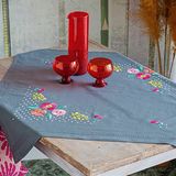 Vervaco Tafelkleed kit - Kleurige bloemen - 80 x 80 cm