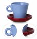 Estia Tasse à expresso en porcelaine avec soucoupe - 100 ml Bleu/Rouge
