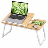 Merkloos Relaxdays Laptoptafel - Inklapbaar - Natuur-Wit