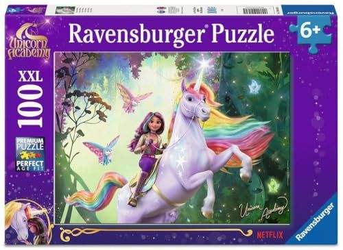 Ravensburger kinderpuzzel - 12004164 - Unicorn Academy - eenhoornpuzzel voor kinderen vanaf 6 jaar, met 100 stukjes in XXL-formaat, eenhoorncadeaus
