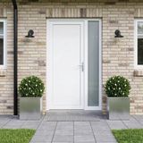 vidaXL Plantenbak met led 2 st zilver 40 x 40 x 40 cm
