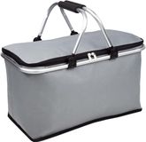 Hi Koeltas - grijs - 48 x 28 x 25 cm - boodschappenmand - draagtas - gesoleerde tas - picknicktas