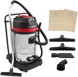 Yavolo Industriële stofzuiger - zilver - 80l - 4 accessoires