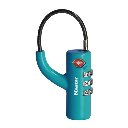 Master Lock 4717EURDBLU TSA cijferslot, blauw, 8,1 x 1,8 x 1,8 cm