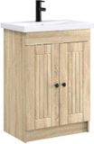 vidaXL Badkamermeubel Set Sonoma Eiken 56 x 37,5 x 81 cm Bewerkt hout