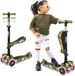 Hurtle Kinderstep - 3-wiel Step, Opvouwbare Scooter met Verstelbare Hoogte, Antislip Platform, LED Verlichte Wielen - Step voor Meisjes/Jongens
