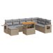 vidaXL 9-delige Loungeset met kussens, polyrattan, beige