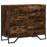 VidaXL Ladekast Gerookt Eikenfineer 91x35,5x74,5 cm