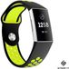 Strap-it Fitbit Charge 3 sport bandje - zwart-geel - Maat: L