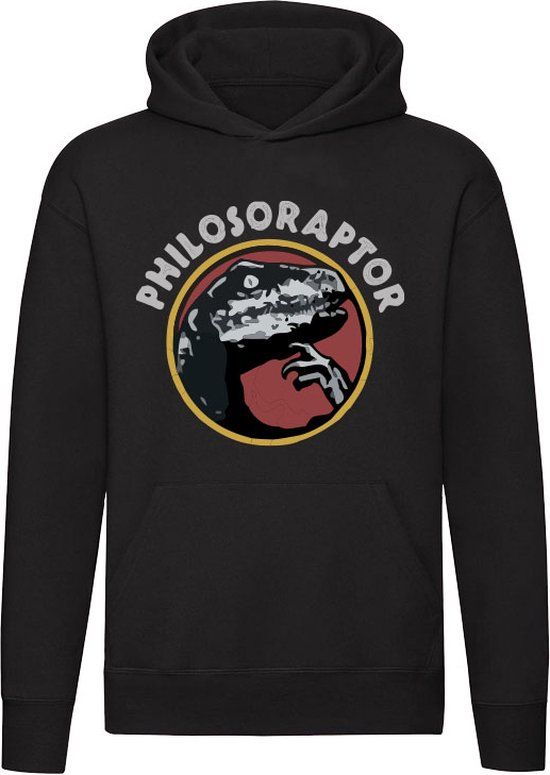 Philosoraptor Hoodie - Black - Unisex - Size M