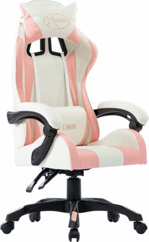 vidaXL Racestoel kunstleer roze