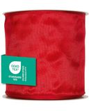 Halbach Seidenbänder Premium cadeaulint met draadrand | breedte 100 mm lengte 25 m | Öko-Tex 100 gecertificeerd lint | taftband Made in Germany, kleur: rood