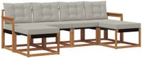 vidaXL Acacia Hout Bank Loungeset 6 Zitplaatsen Naturel en Lichtgrijs