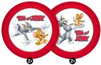 Bord Tom & Jerry Plate 4-Pack 21 cm Red Plastic