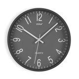 Versa Raven Stille en decoratieve wandklok, voor keuken, woonkamer of eetkamer - gemakkelijk af te lezen, afmetingen (H x L x B) 30 x 4,3 x 30 cm, polypropyleen, grijs