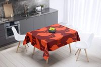 Bonamaison Tafelkleed, Anti-Mold, Sneldrogend, Waterdicht, 100% Polyester Tafellaken, Oranje Bordeaux, 140 x 140 Cm
