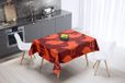 Bonamaison Tafelkleed, Anti-Mold, Sneldrogend, Waterdicht, 100% Polyester Tafellaken, Oranje Bordeaux, 140 x 140 Cm