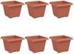 vidaXL Vierkante Bloempot 6 stuks Baksteenrood 33 x 33 x 26 cm Kunststof