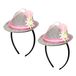 Merkloos / Sans marque Tiara met tiroler verkleed hoedje roze - 2x stuks - dames - Oktoberfest/carnaval feesthoeden