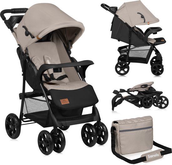Lionelo Emma Plus - Buggy - Beige/Latte - Lichtgewicht Kinderwagen - Compact Opvouwbaar - 15kg Max. - 6+ maanden