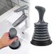 Pömpel ventouse déboucheur - 18 cm - Gris - Pour lavabo, baignoire et douche