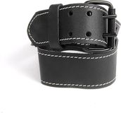 kwb leren riem van robuust rundleer, dubbele gesp, in zwart, 105 cm, met witte stiksels, voor gereedschapstassen, jeans en nog veel meer