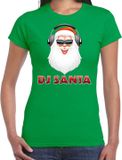 Bellatio Decorations Shoppartners Bv Fout kerstshirt / t-shirt groen DJ Santa met koptelefoon voor dames - kerstkleding / christmas outfit XXL