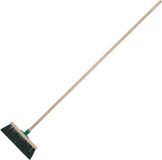 KOTARBAU® Straatbezem, Veegbezem, Tuinbezem, Beukenhout, 30 cm, Groen, Buitenbezem, Harde Veegbezem, Houten Straatbezem, met Houten Steel
