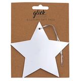 Glick Luxe Kerst Gift Labels, Zilveren Folie Ster Xmas Gift Tags (Pack 6) MTX05, Veelkleurig