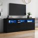 Kein Marken-/Fanartikel Meuble TV laqué 160x35x60 cm avec LED, 3 compartiments, 2 portes, 2 tiroirs, contrôle via application, compatible 70 pouces