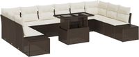 vidaXL - Tuinbank - Set - 11 - st - Bruin - poly - rattan
