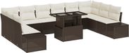 vidaXL - Tuinbank - Set - 11 - st - Bruin - poly - rattan