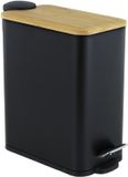 Viking Choice AP Onderdelen B.V. Pedaalemmer - prullenbak badkamer - 5 liter - zwart bamboe
